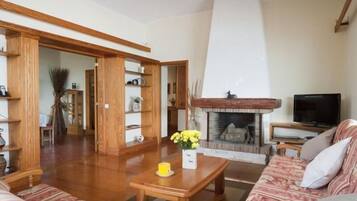 Tv, dvd-spelare och en stereo