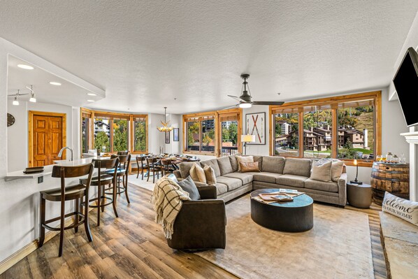 TV, fireplace, stereo