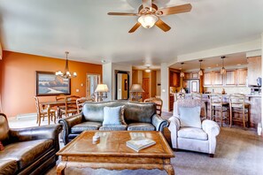 TV, fireplace, DVD player