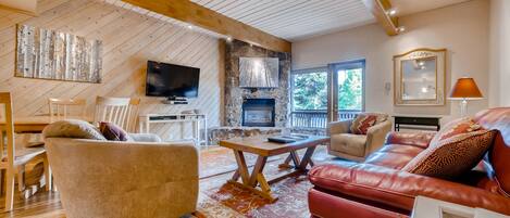 TV, fireplace, DVD player