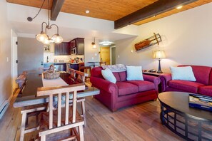 TV, fireplace, DVD player