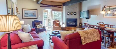 TV, fireplace, DVD player