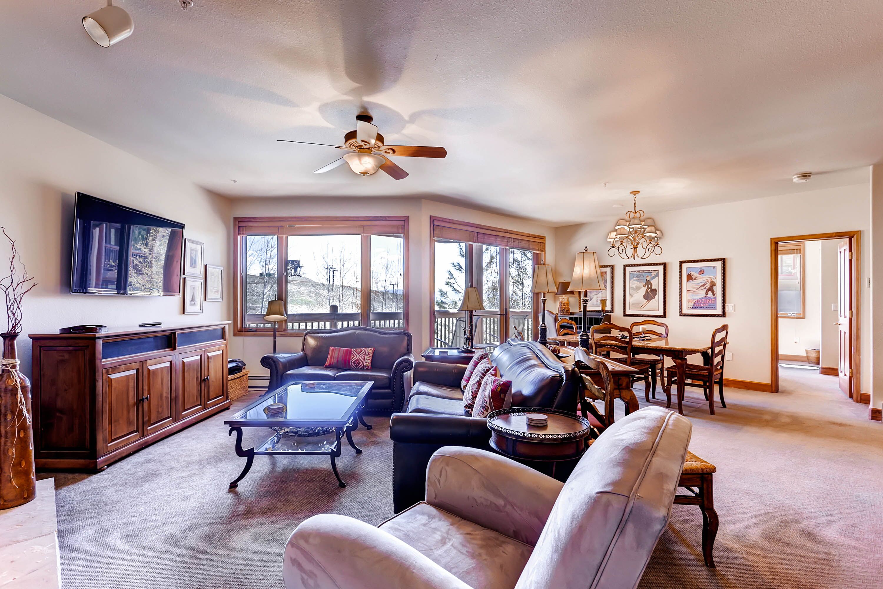 Fernseher, Kamin, DVD-Player, Bücher