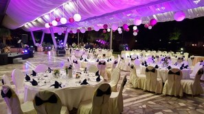 Outdoor banquet area