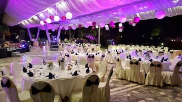 Outdoor banquet area