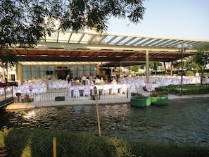 Outdoor banquet area