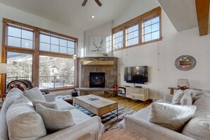 TV, fireplace, DVD player