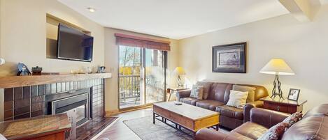 TV, fireplace, DVD player