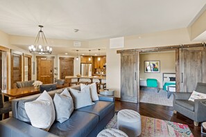 TV, fireplace, table football