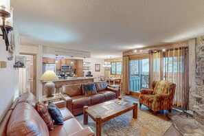 Televisio, takka, DVD-soitin, videokirjasto