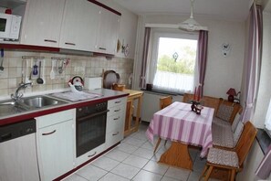 Kühlschrank, Mikrowelle, Herdplatte, Geschirrspüler