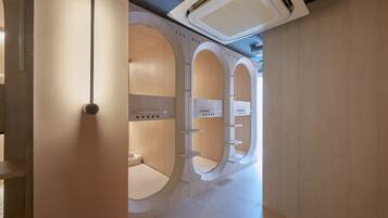 12-Capsule Female-Only Room (Ground Floor) | Laptop workspace, free WiFi, bed sheets