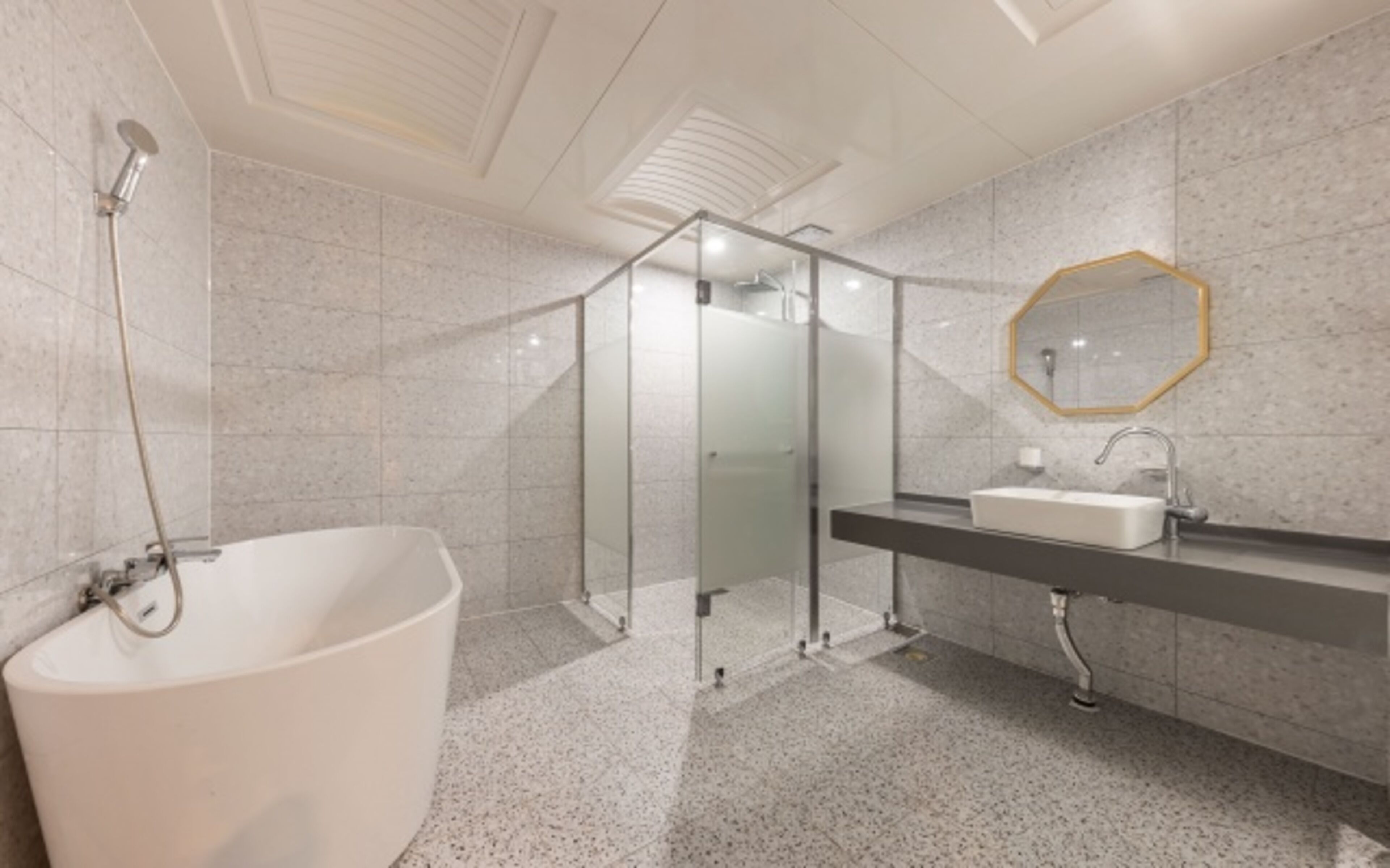 vip twin | bathroom | free toiletries, hair dryer, bathrobes, slippers