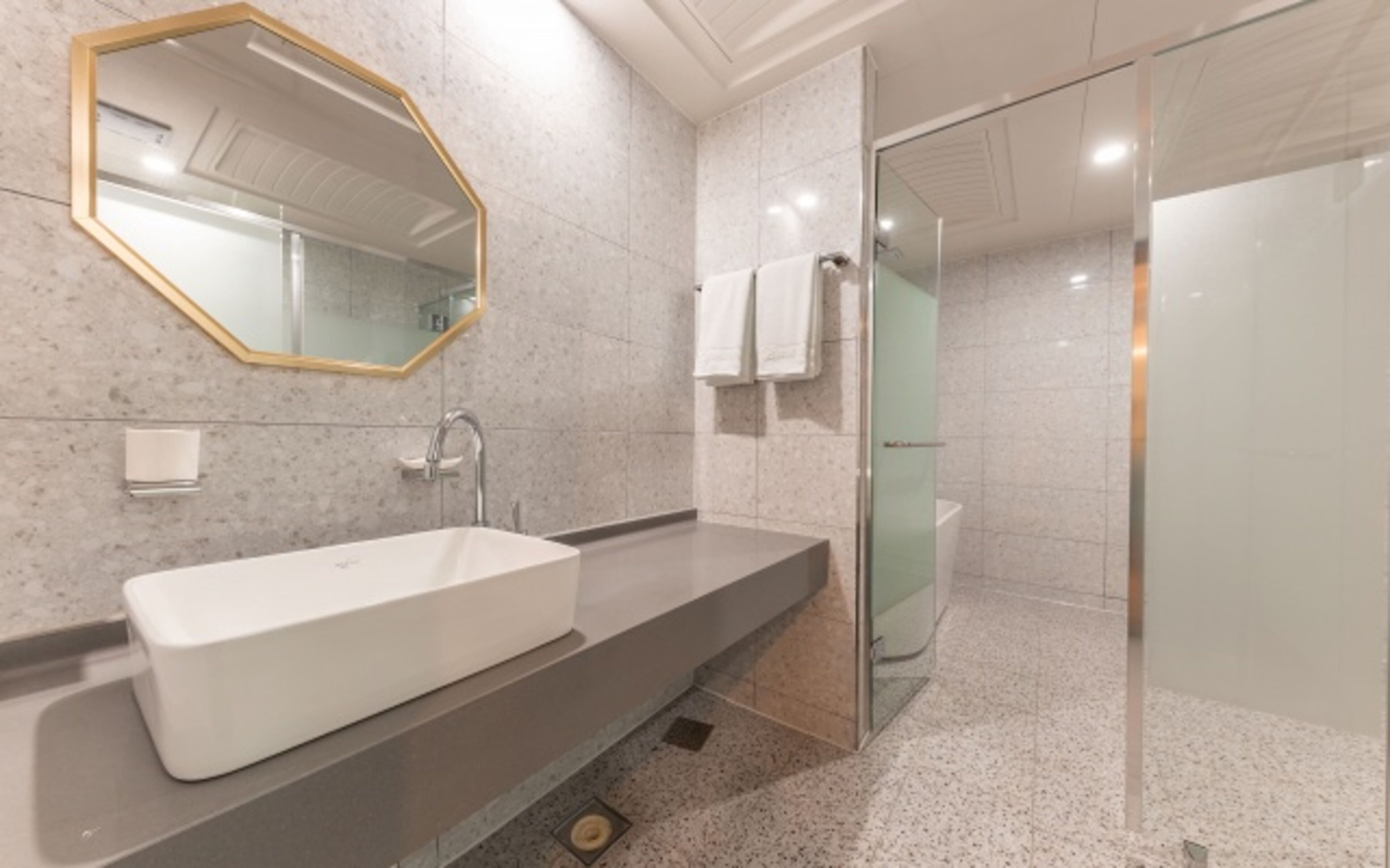 vip | bathroom | free toiletries, hair dryer, bathrobes, slippers