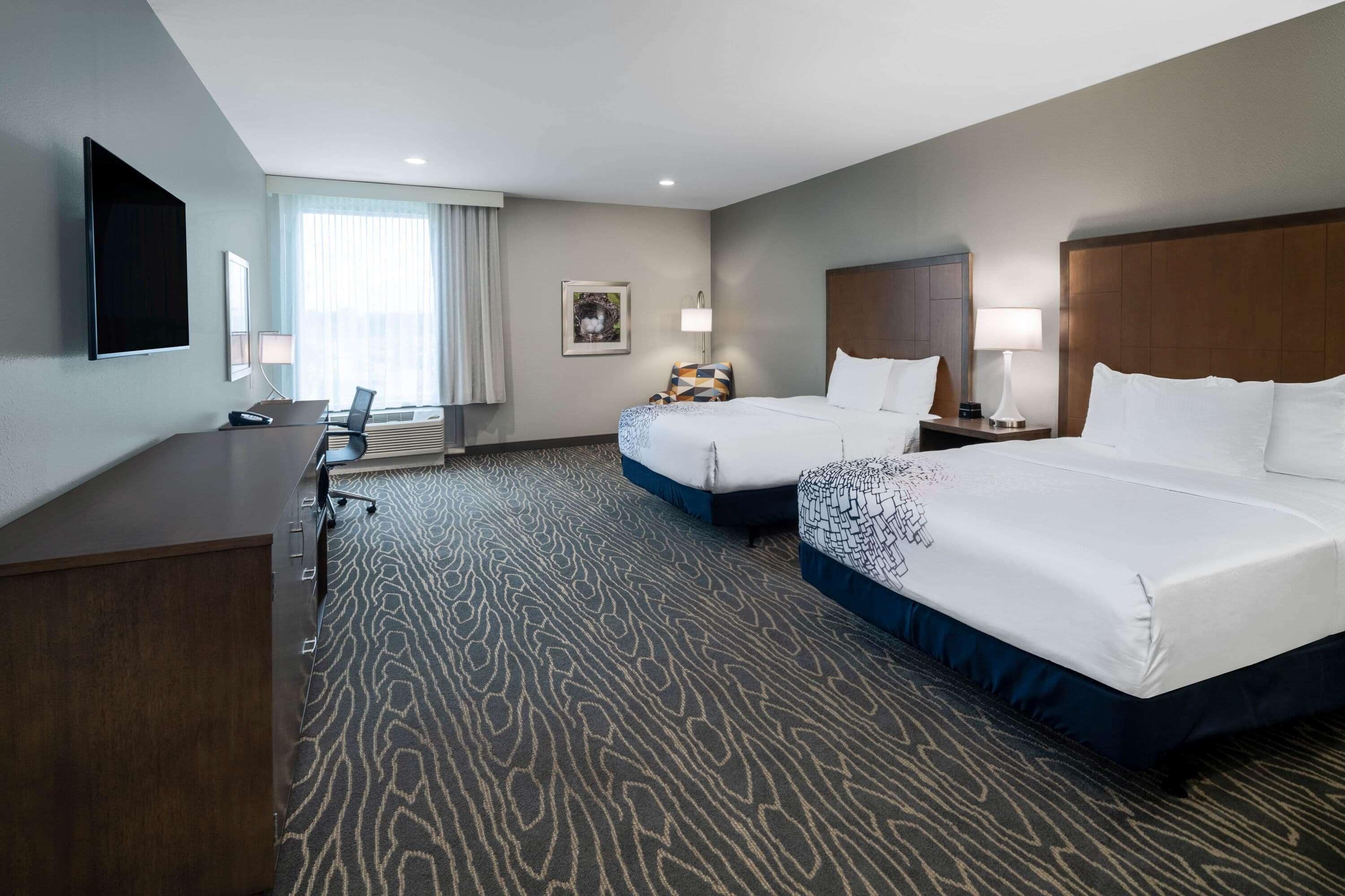 room, 2 queen beds, accessible, non smoking (mobility and hearing impaired) | desk, laptop workspace, blackout curtains, iron/ironing board