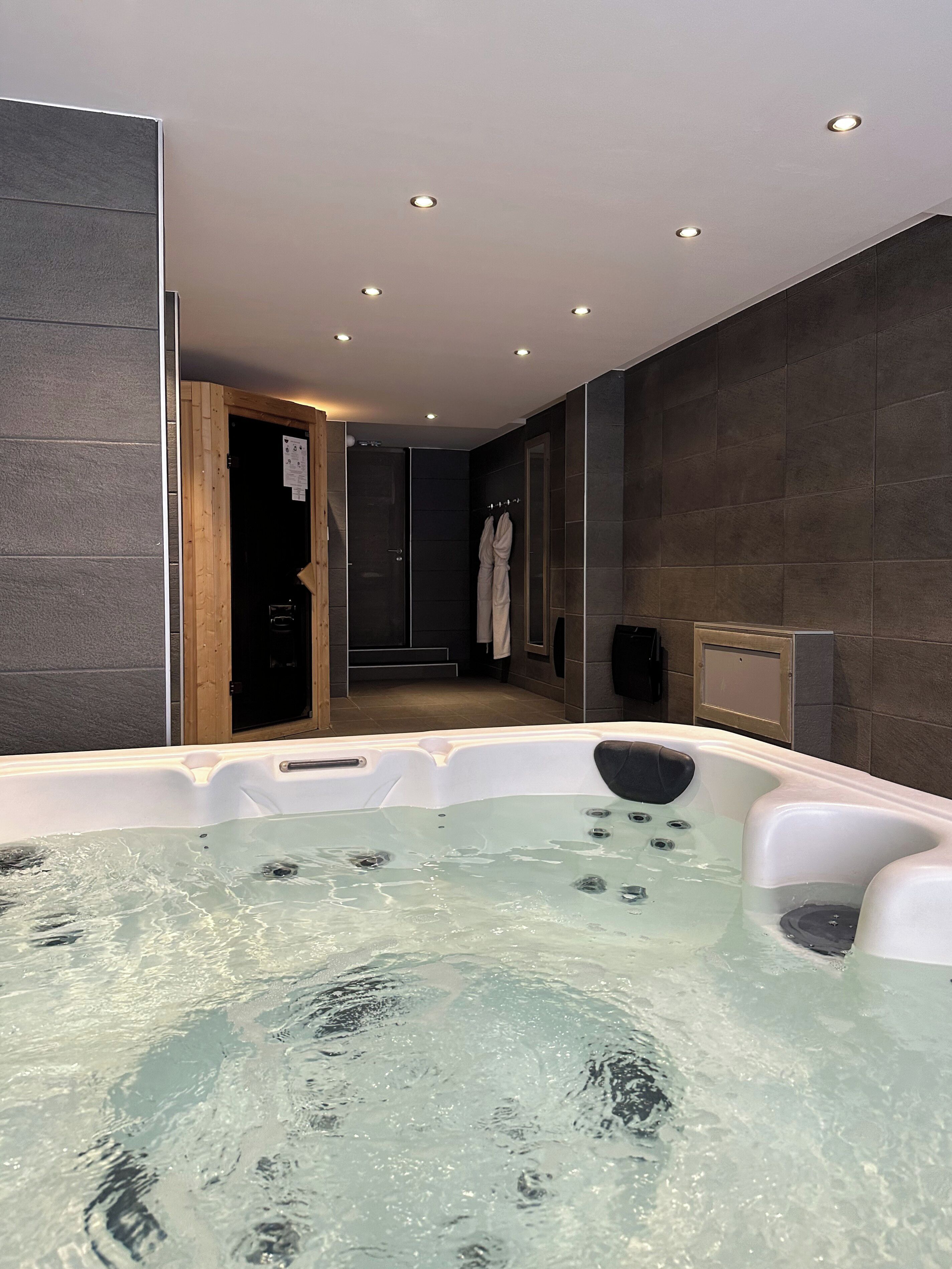 Sauna y tina de hidromasaje 