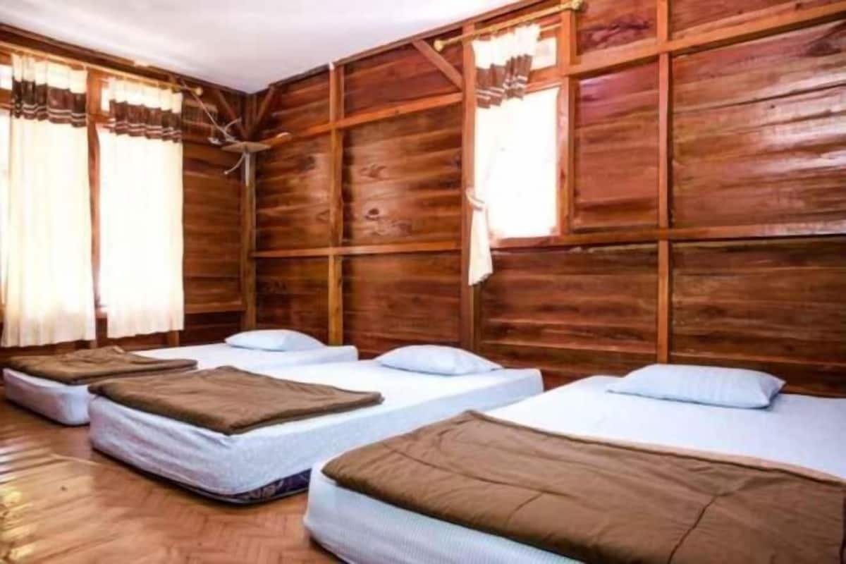 Desk, laptop workspace, free WiFi, bed sheets