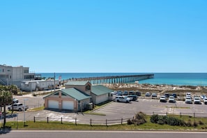 Overlooking the ocean, this coastal establishment offers stunning views from its pier.