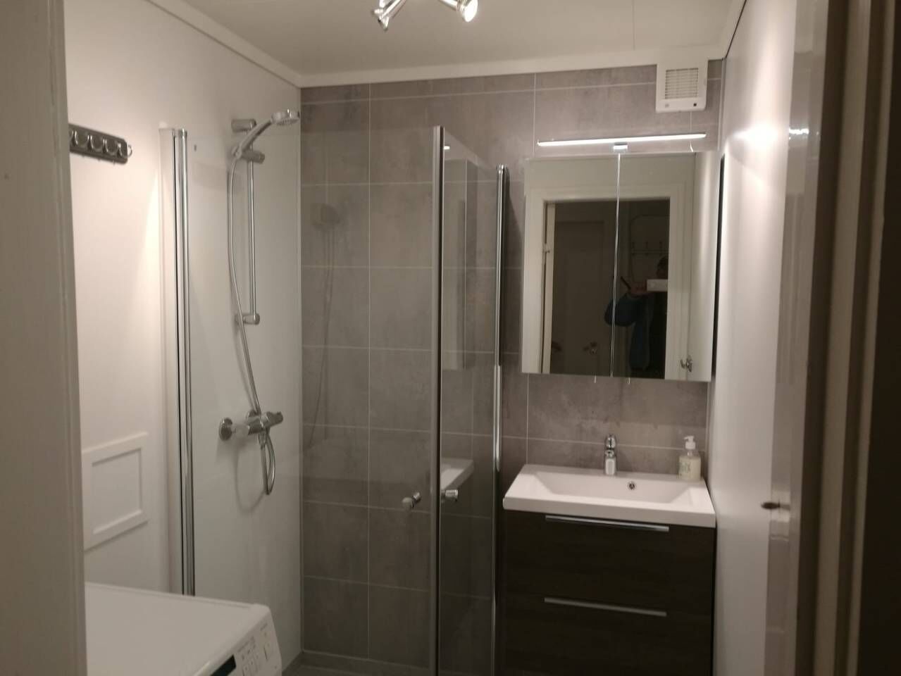 Shower, hair dryer