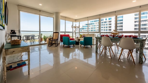 Panoramic Double Room | Living area | 120-inch Smart TV with cable channels, TV - Vitri Cartagena Beachfront (Cartagena)
