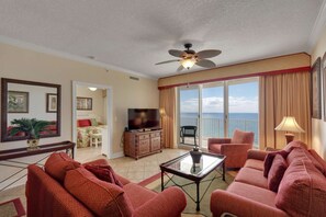 Condo | Living room | Flat-screen TV, DVD player - Twin Palms 1705 (Panama City Beach)