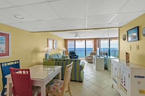 Condo | Living room | Flat-screen TV, fireplace