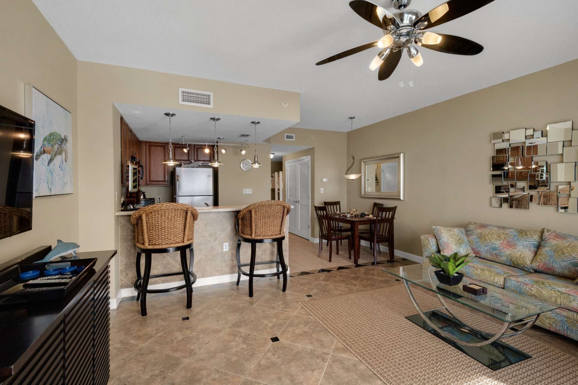 Condo | Living room | TV, DVD player