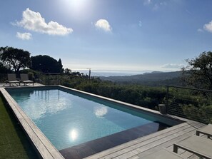 Outdoor pool, a heated pool - Renovated villa SEA VIEW - 5 bedrooms - Swimming pool (La Croix-Valmer)