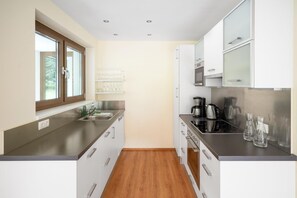 Kühlschrank, Mikrowelle, Ofen, Herdplatte