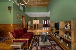 Smart TV, chimenea y reproductor de DVD 