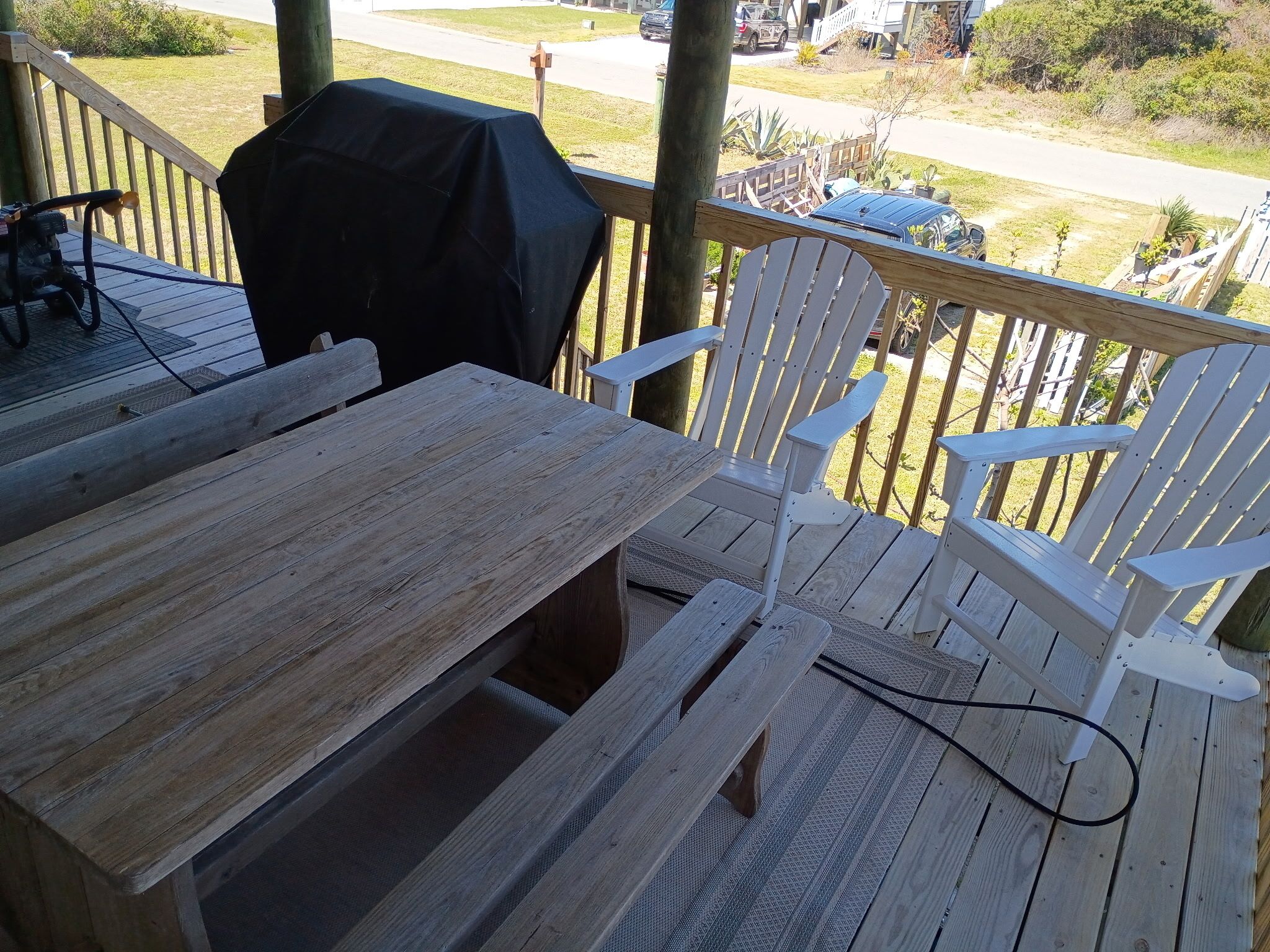 Back Deck with Adirondack chairs and Gas Grill
