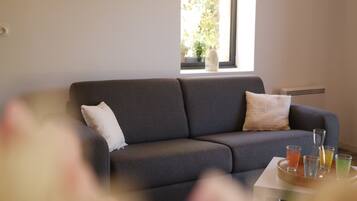 Tv, dvd-spelare, ett bordtennisbord och böcker