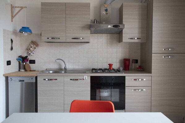 Fridge, oven, stovetop, dishwasher