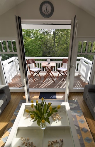 Ferienwohnung mit Blick über die Felder der Insel