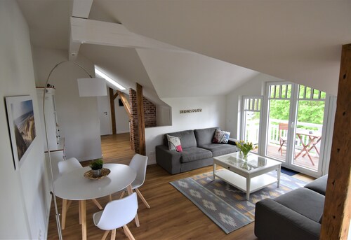 Ferienwohnung mit Blick über die Felder der Insel