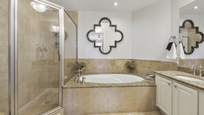 Combined shower/bathtub, jetted bath, hair dryer, towels - 30A-Sanctuary@Redfish-1107 Private beach access on one of 30A's peaceful beaches (Santa Rosa Beach)