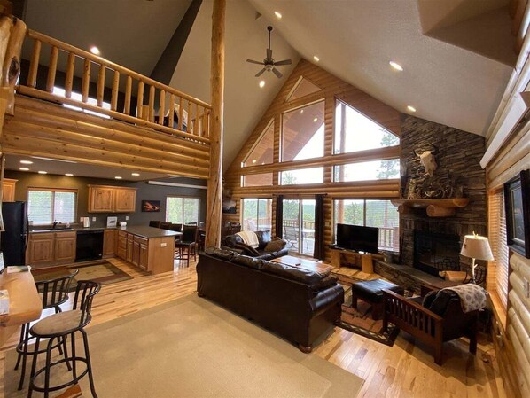 TV, fireplace, DVD player, table football