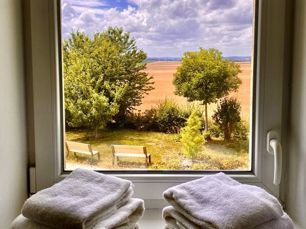 Panoramic-Apartment, mit Bad, Blick auf den Innenhof | Badezimmer