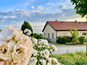 Panoramic-Haus, mit Bad, Blick auf den Weinberg | Außenbereich