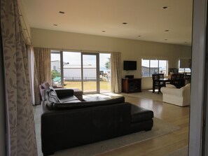 TV, DVD player, stereo