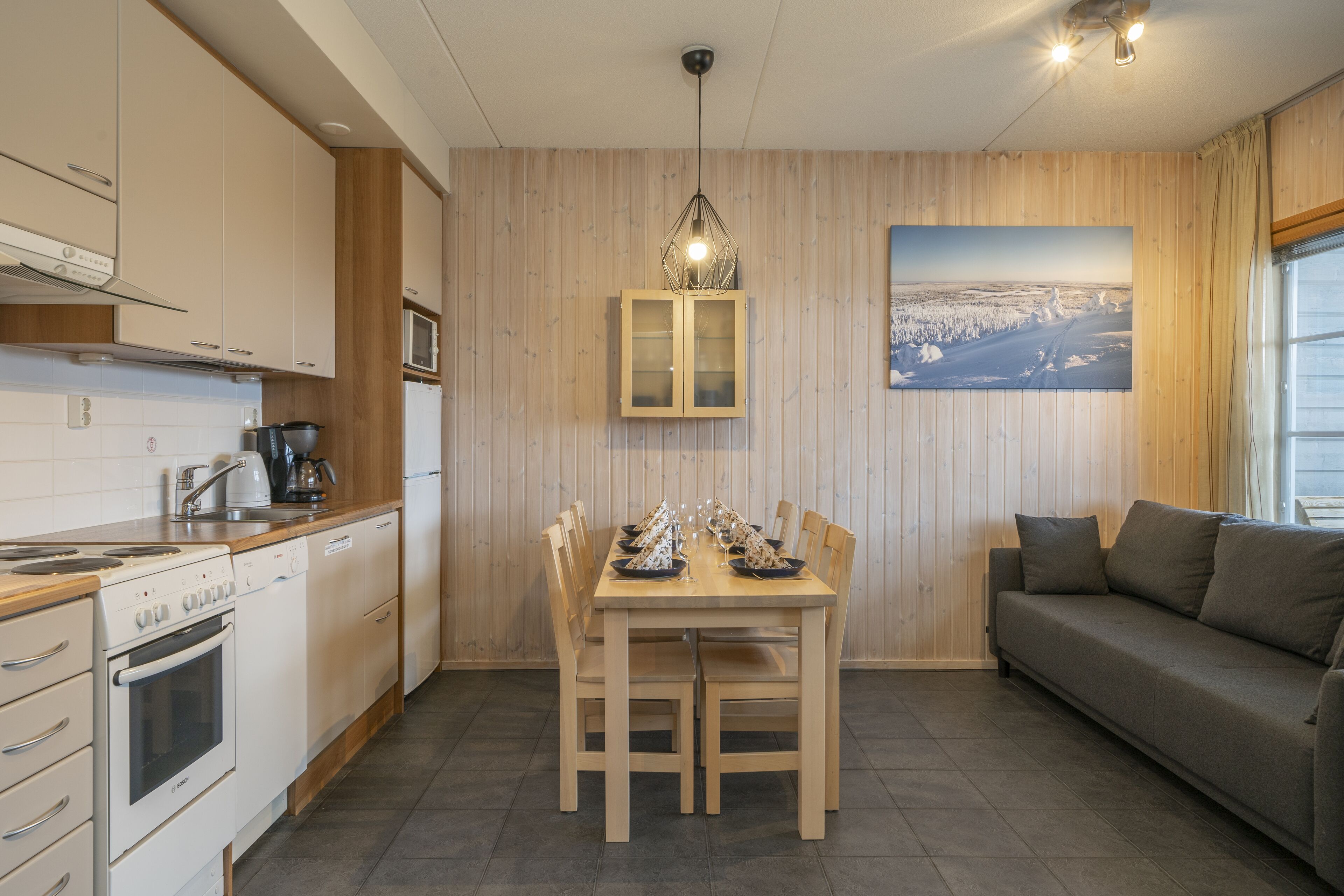 RukaTonttu 51, Sauna | 専用キッチン | 冷蔵庫、オーブン、コンロ、食器洗い機