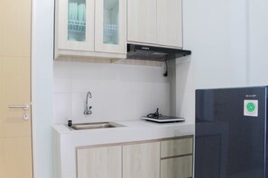 ห้องพัก | ครัวขนาดเล็กส่วนตัว | ตู้เย็น, เตาประกอบอาหาร, เครื่องครัว/จาน/ช้อนส้อม