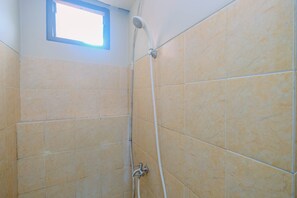 Room | Bathroom | Shower, towels - Warm and Homey 2BR Apartment at Kebagusan City (Jakarta)