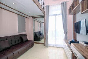 Free WiFi, bed sheets - Minimalist and Comfy Studio Dave Apartment By Travelio (Depok)