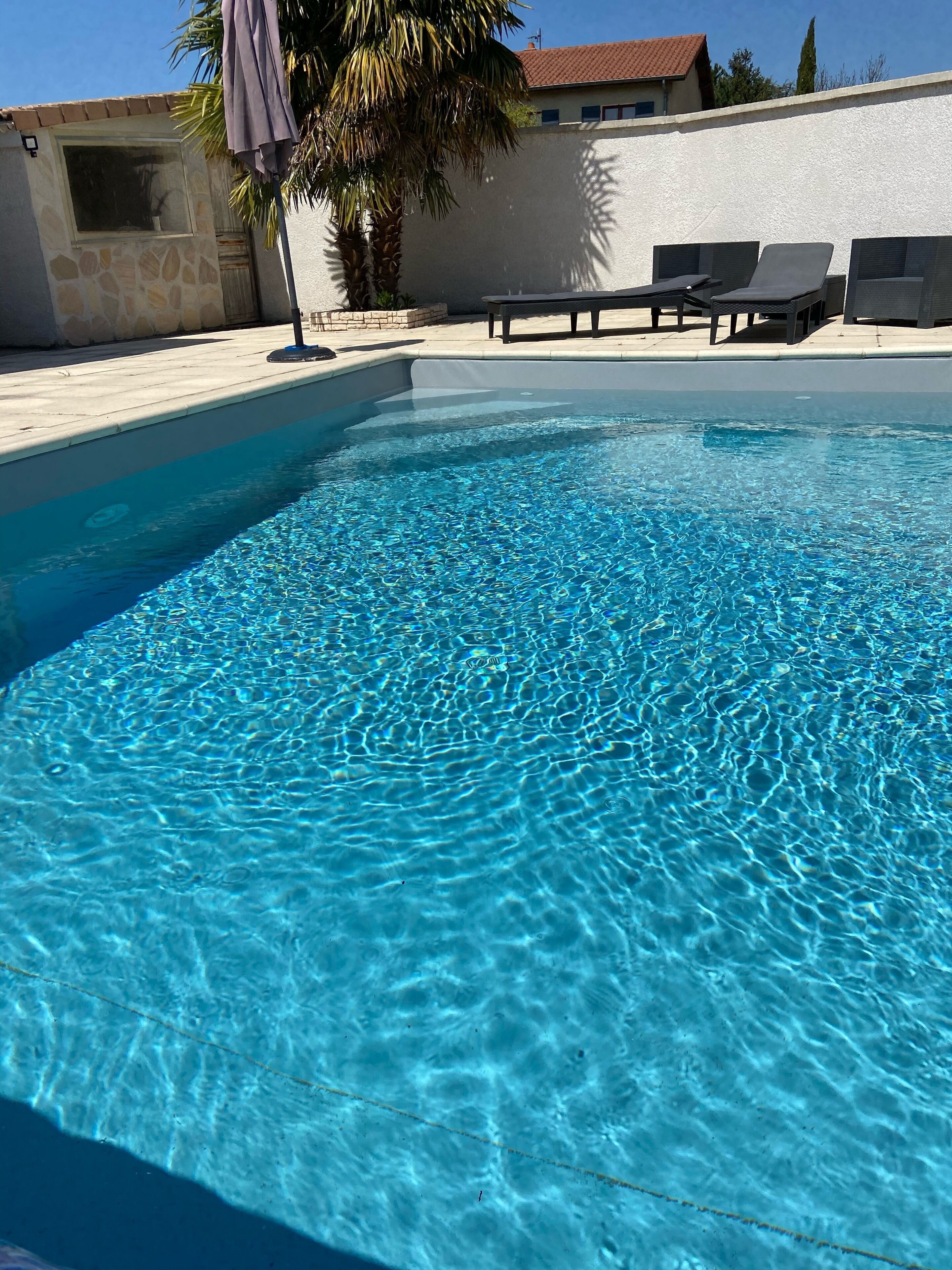 Piscine extérieure, piscine chauffée