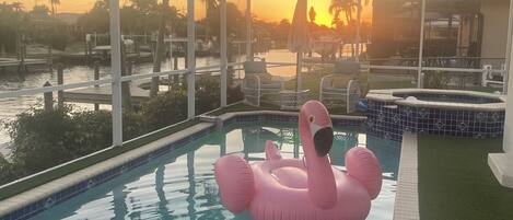 Outdoor pool, a heated pool