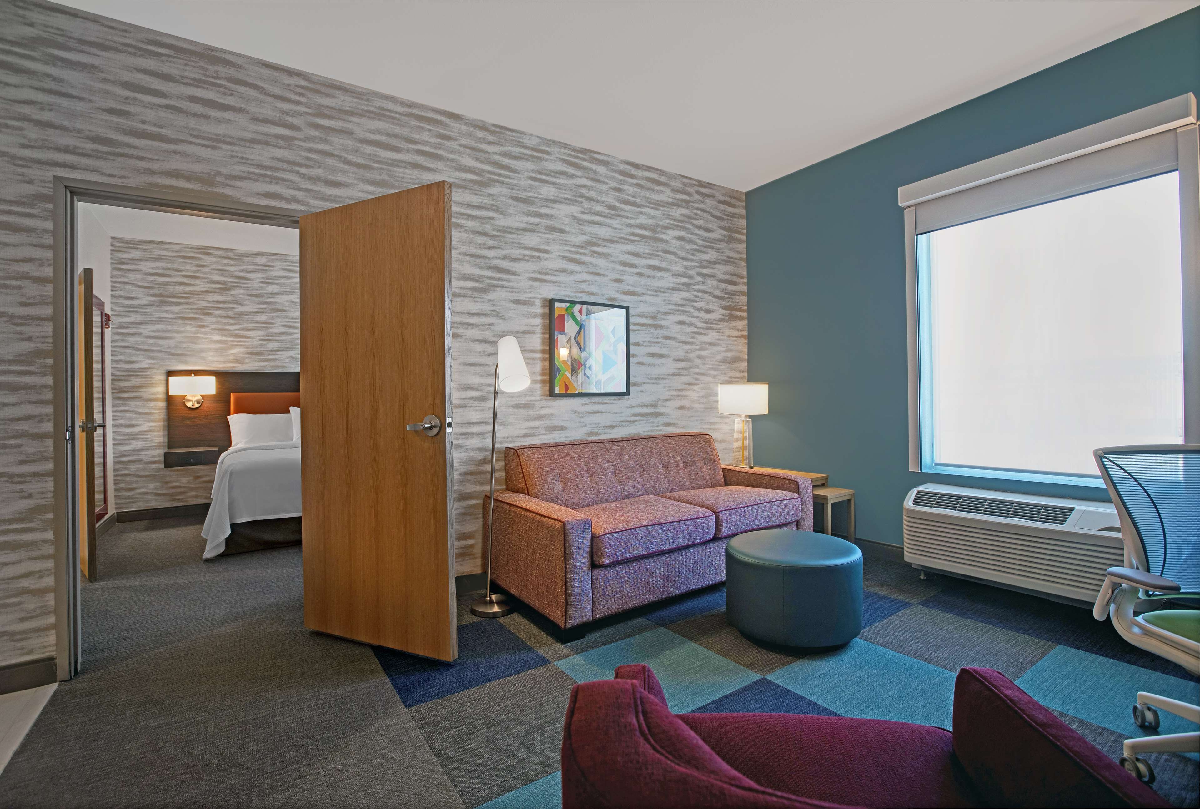 suite, 1 king bed, accessible, non smoking (roll-in shower) | living area | 49-inch lcd tv with cable channels, tv