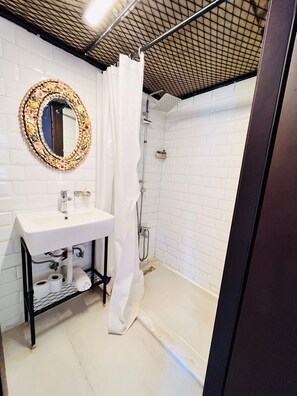 Family Room, Multiple Beds | Bathroom | Shower, rainfall showerhead, hair dryer, slippers - Mehmet Arif Bey Boutique Hotel (Antalya)