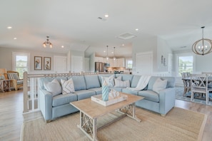 TV, fireplace, foosball, stereo - 4916- Kemp's Ridley Retreat, Kitty Hawk home with top-of-the-line amenities (Kitty Hawk)