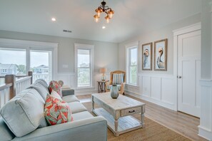 TV, fireplace, table football, stereo - 4916- Kemp's Ridley Retreat, Kitty Hawk home with top-of-the-line amenities (Kitty Hawk)